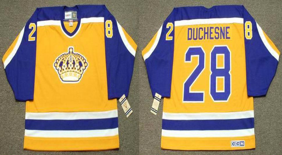 2019 Men Los Angeles Kings 28 Duchesne Yellow CCM NHL jerseys